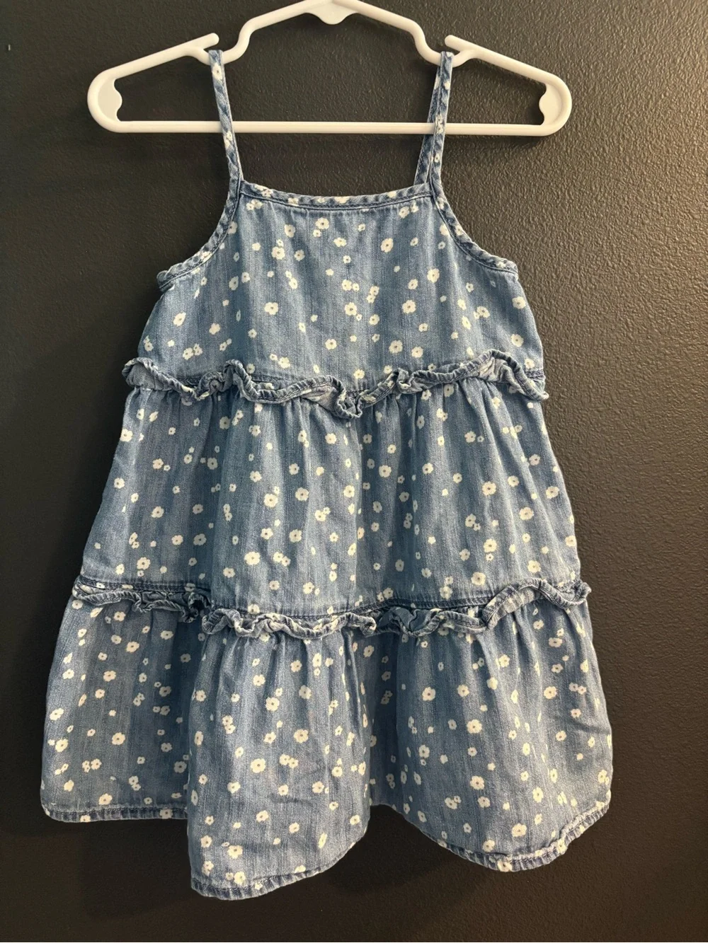 GAP Kids Denim Floral Tiered Sundress